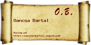 Oancsa Bartal névjegykártya